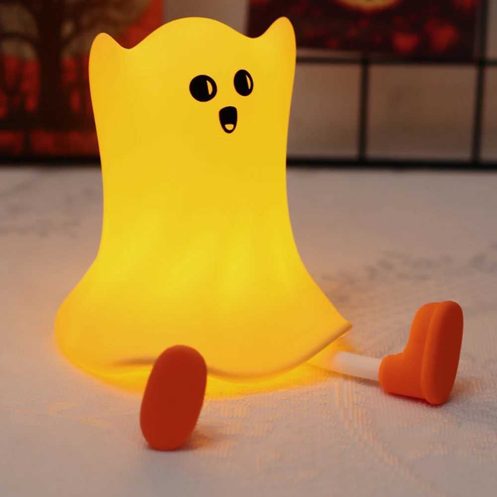 Pumpkin Halloween Led Night Light Ghost Panda Silicone Sleep Lamp Portable USB Rechargeable Nursery Bedroom Bedside Lamp C251122