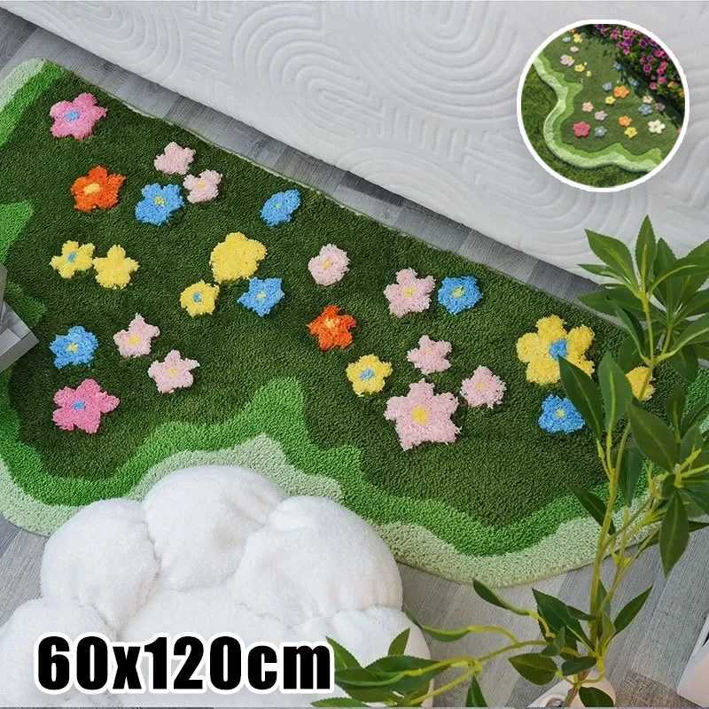 2025 Trendy Soft Living Carpets Floral Bed Rugs Plush Hallway Mats Entry Doormat Home Art Botanical C250913