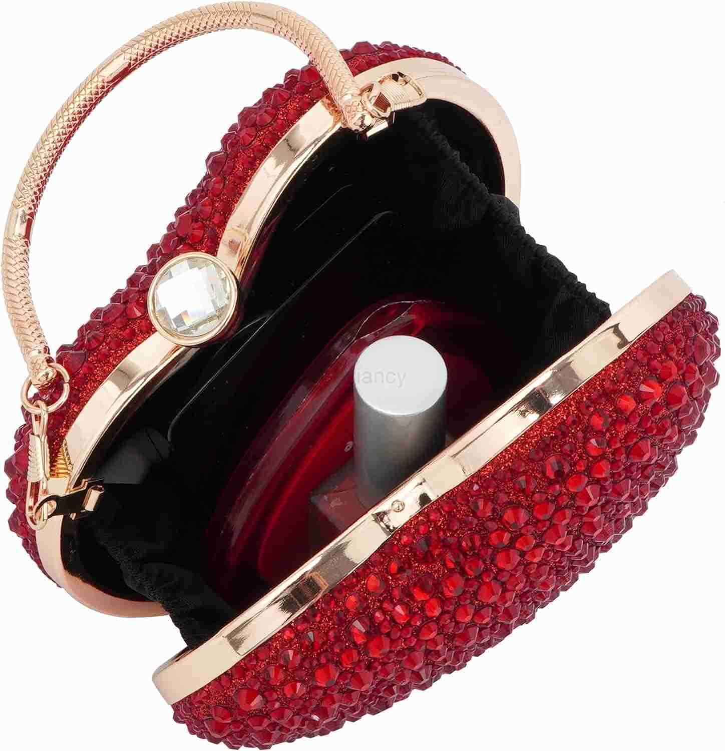 Women Heart Shaped Clutch Handbag Wedding Party Evening Bag Mini Chain Purse Cocktail Prom Tote Shoulder BagW250913
