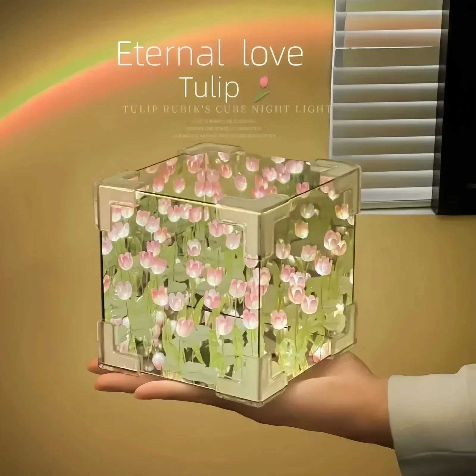 DIY 3D Tulip Flower Sea Night Lamp Kit Romantic Creative Gift for Girlfriend Couples Special Occasions Birthday C250913