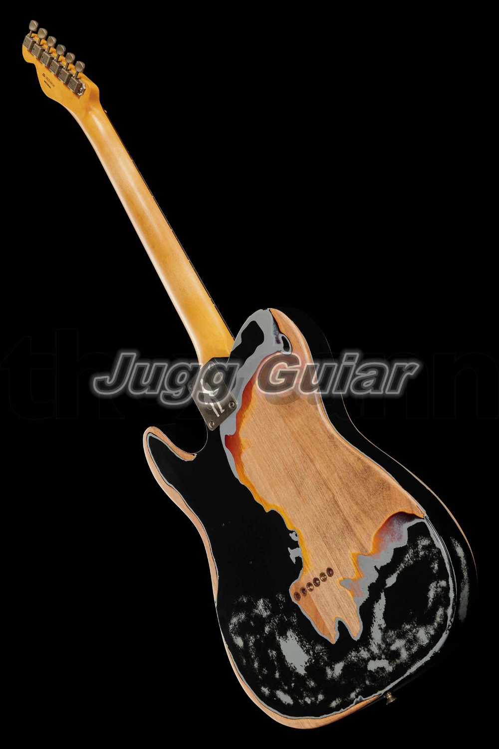 Joe Strummer Signature Road Worn Black Over 3 Tone Sunburst Distressed Electric Guitar Alder Body, Maple Neck 3 Saddle Bridge, Black Pickguard