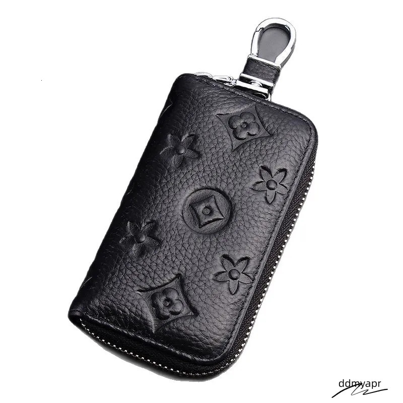 2025 Zipper Large Capacity Men Genuine Leather Multifunctional Practical Car Bag Cowhide Key Pouch 250818 ddmyapr