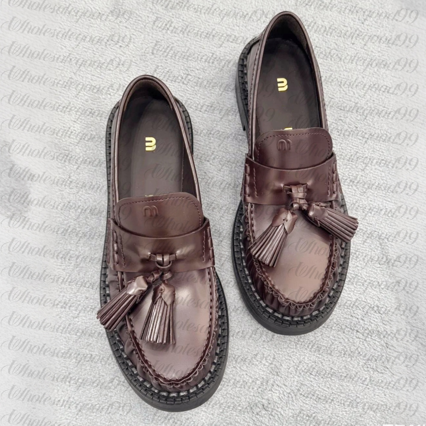 Luxury Loafers mary jane Shoe Designer Platform Dress Shoe Womens Leather mule brand Black Brown Casual walk blazer shoe vintage track Outdoor sport wedge girl Shoes