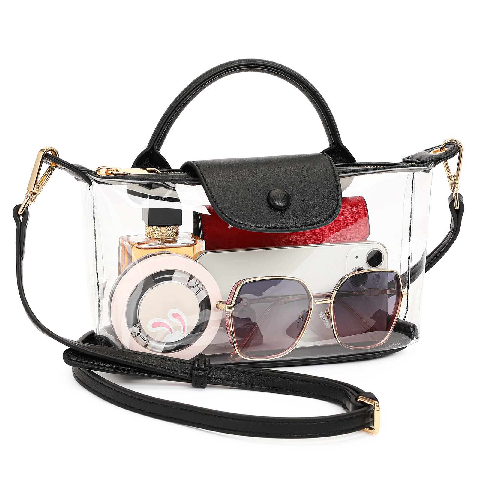 2025 New PVC Transparent Single Shoulder Crossbody High-end Feel Women's Bag Portable Fashion Handbag ddmymoon