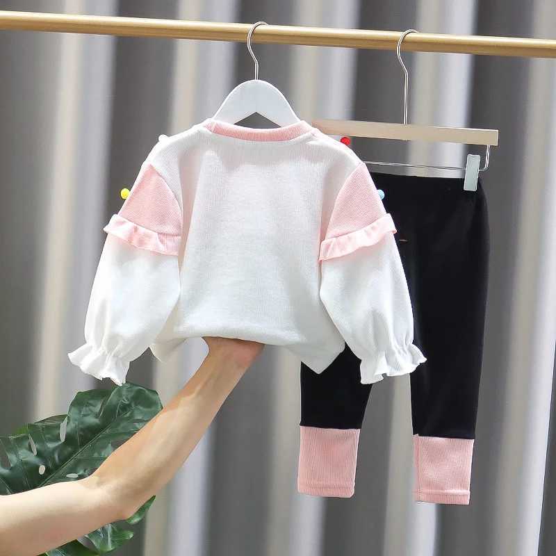 New Spring Autumn Baby Girls Clothes Suit Children Fashion TShirt Pants 2PcsSets Toddler Casual Costume Infant Kids Tracksuits C250913