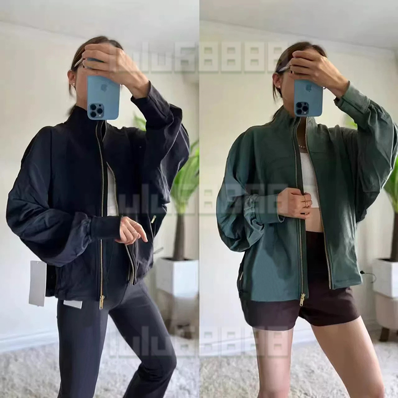 Womens Jackets Yoga Long Sleeve Windproof Running Coat Gym Push Up Fitness Tight Tops QuickDry Breathable Sports Jacket Women