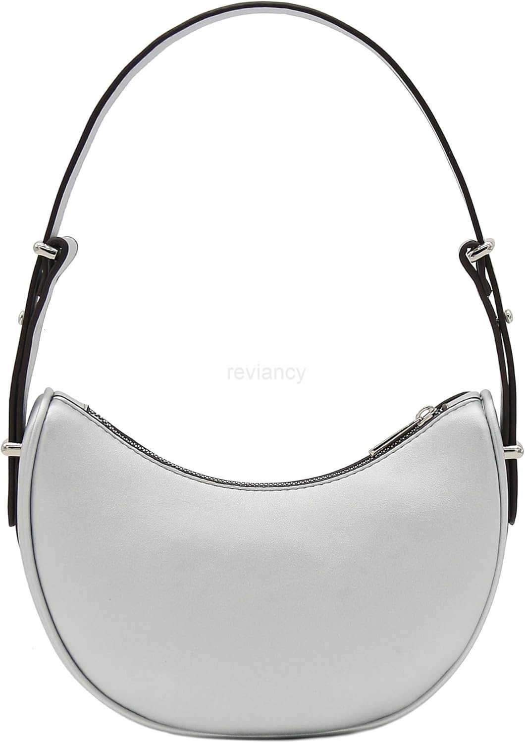 Small Crescent Smooth Faux Leather Underarm Shoulder BagW250913