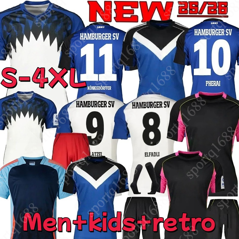 Special 2025 2026 Hamburg SV Football Jersey VAGNOMAN ONANA soccer jersey Retro 83 84 Away Jersey LEIBOLD REIS DUDZIAK football shirt 25 26 HSV Mens Childrens kit Set