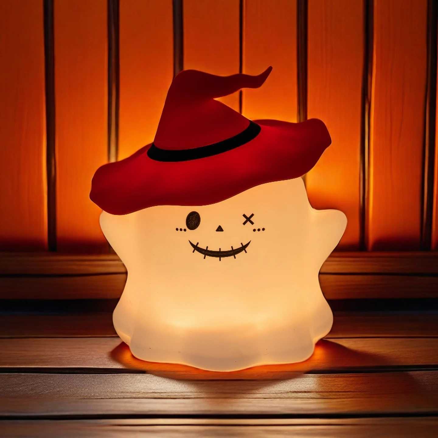 Halloween Ghost Light LED Night Light Cute Pat Lamp Warm Decor Battery Included Bedroom Kids Gift Halloween Decoration Festive C250913