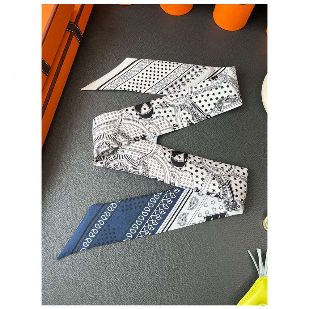 Mulberry H Silk Scarf Small Strip Thin Narrow Neckerchief Bag Strap Decorative Twilly Silk Scarf Ribbon Scarf AllMatching Female Af86e