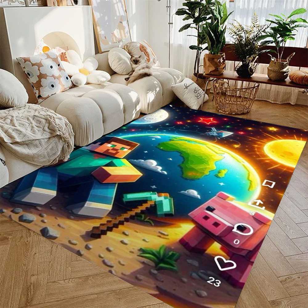 MINISO MCraft Classic Pixel SandBox Game Carpets for Living Room Bedroom Decor Rug Children Gamer Room Play Mat Nonslip C250913