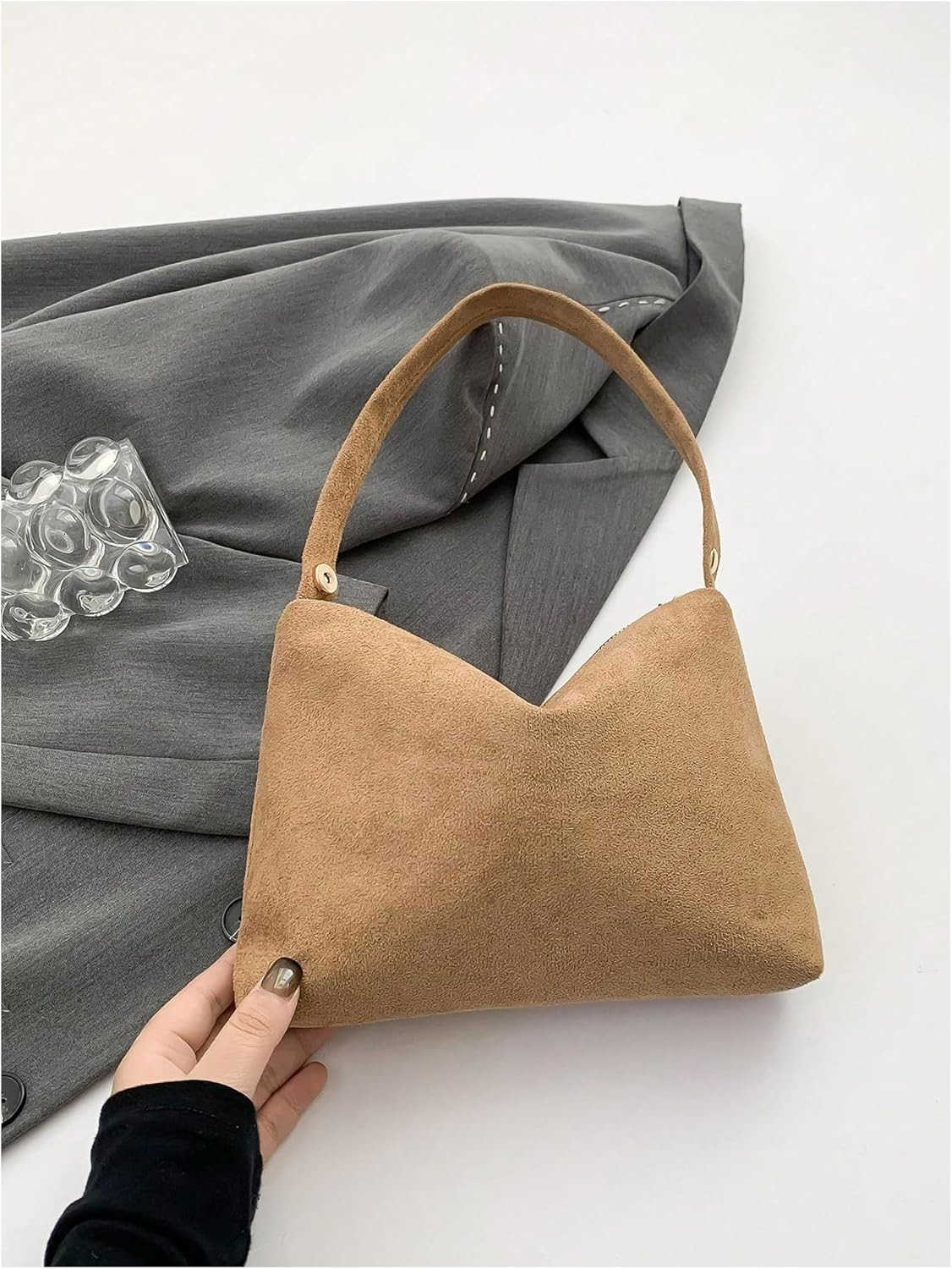 Womens Small Square Top Handle Clutch Purse Zipper Closure Dumpling BagsW250913