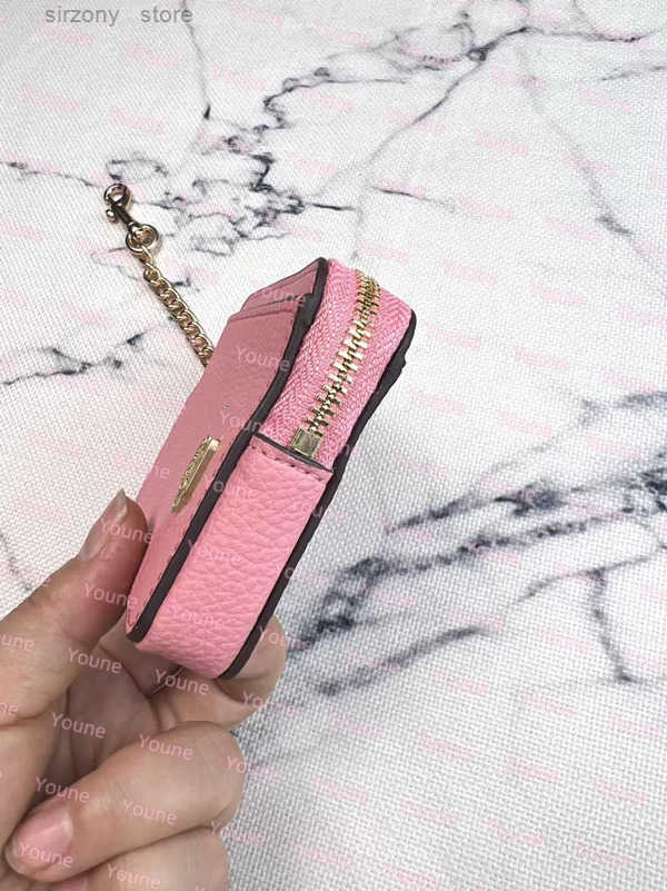 er Bag Charm Co ch New Short strawberry cherry Zip Card Case In Signature Leather Wallet Keychain Fold Purse Wallet of Women Essential Chain Coin Purs