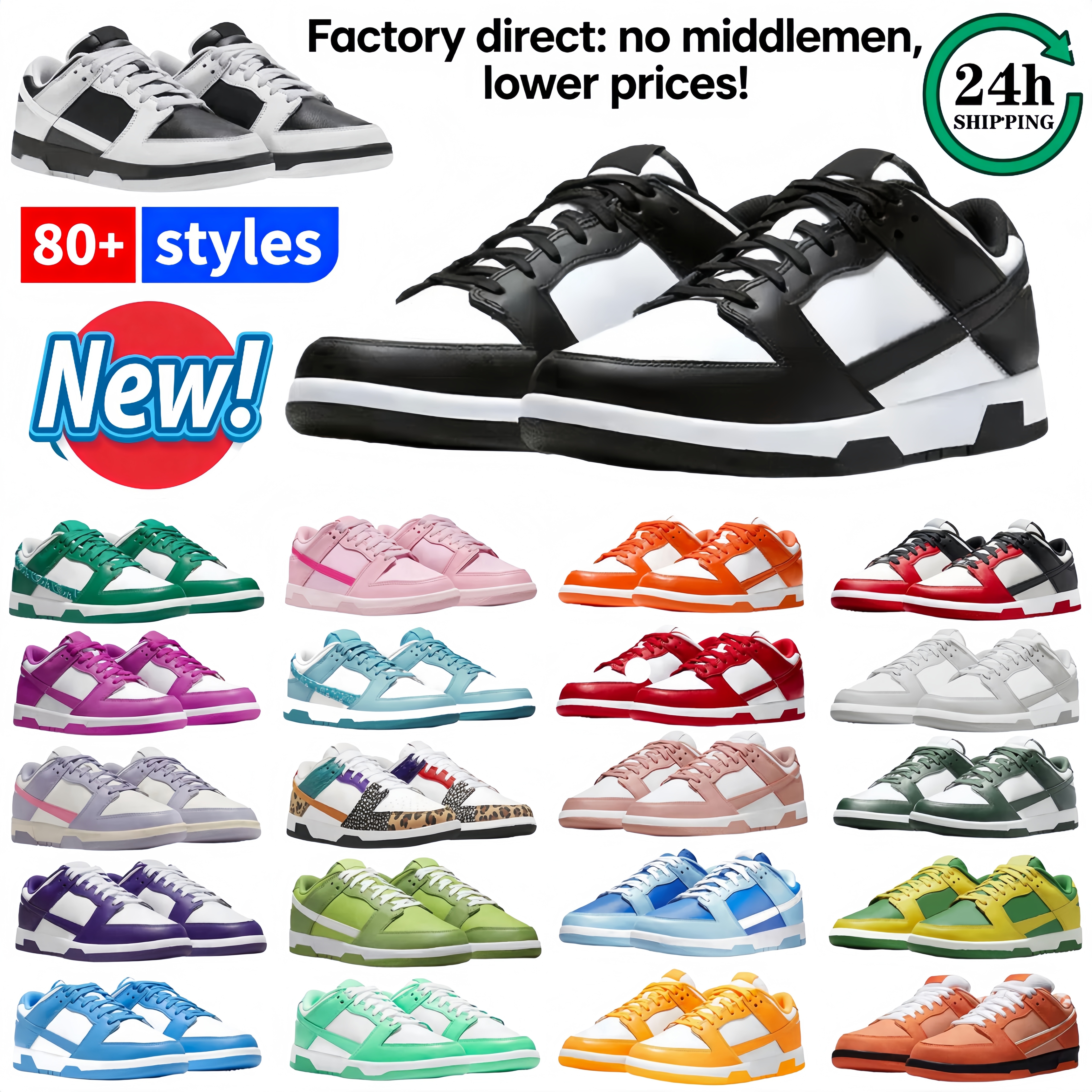 Designer Shoes sneakers SB for Men shoes sneakers Women Panda White Black duncks campus basketball shoe running shoe chaussure Trainers Size 35-46