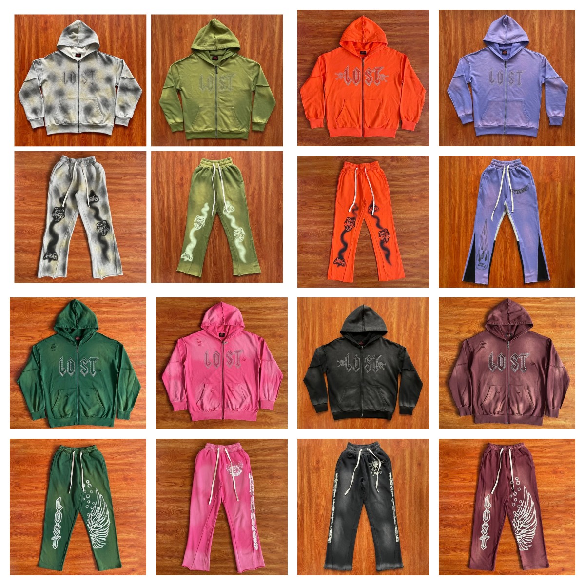 Lost Intricacy hoodies Designer men's hoodie Lavender Zip Up Patchwork Hoodie Men Women Dia Inlaid Skull Oversize Hooded designer hoodie for man and women