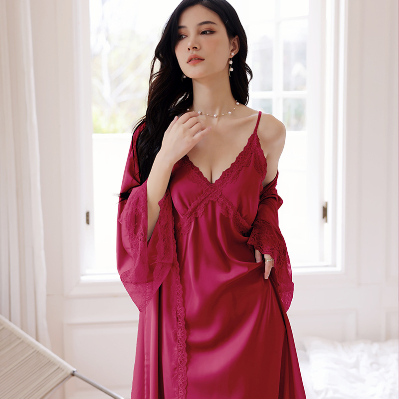 X209-Womens Extra Plush Coral-Hued Slippers-Like Pajama Coat Ideal for Relaxed Living Spaces