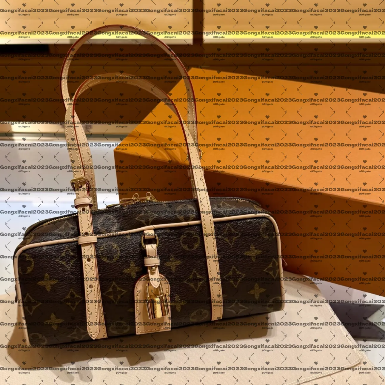 10A All-New Top Quality Classic Luxury Designer Bowling Bag 26cm Hand On Handbags for Women Canvas Genuine Leather Shoulder Bags Brown Purse M47031