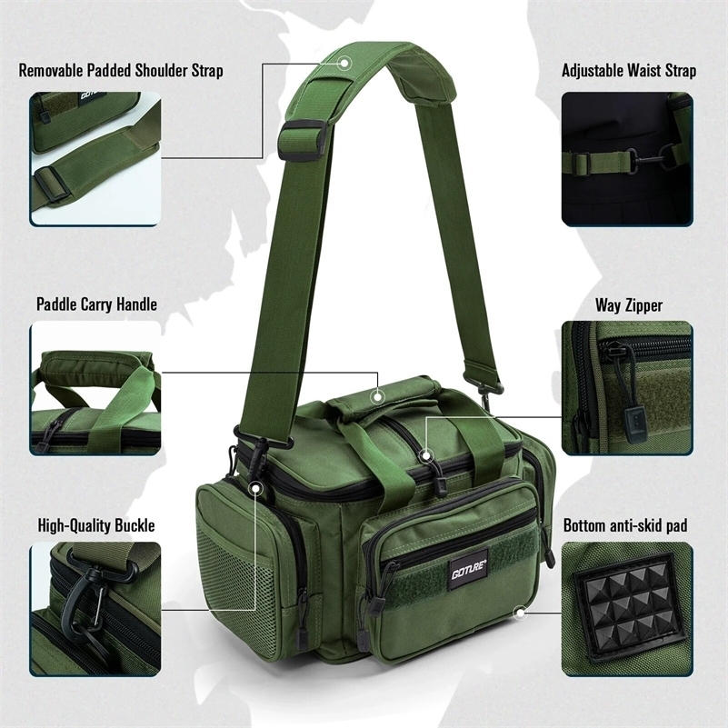 Goture Fishing Tackle Bags 382319cm Shoulder Bag High Capacity 600D Oxford Cloth Outdoor Cycling Backpack Camping Picnic Bag i250912