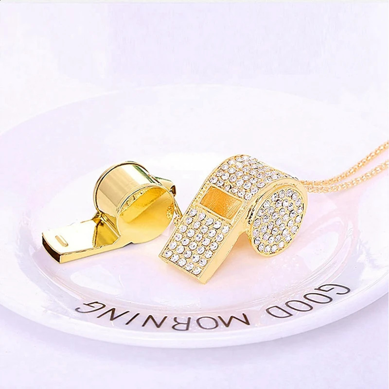 Whistle Metal Crystal Rhinestone Whistle Shining Whistle With Keychain For Referees Coaches Teachers 250912