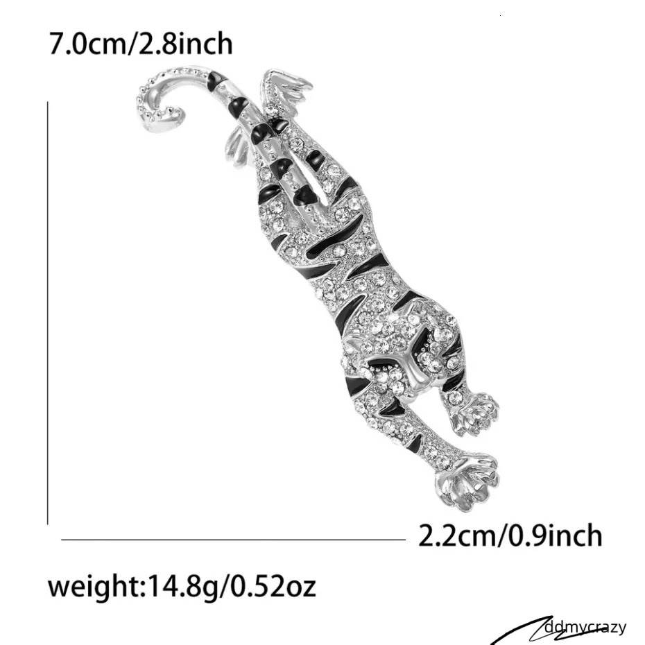 Gold Tone Rhinestone - Encrusted Tiger Brooches With Black Accents Bold Party Gift For Him/Her High Quality And Stylish Jewelry ddmycrazy