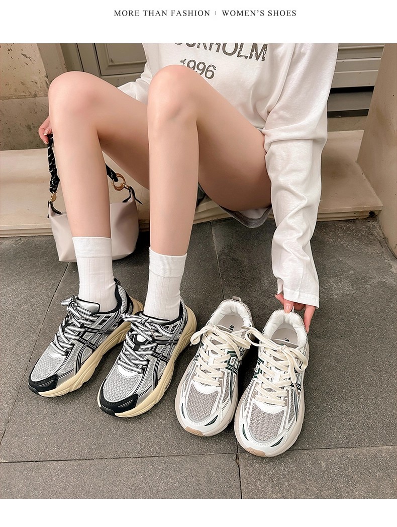 Women's New Summer Breathable Mesh Dad Sneakers - Unisex Athletic Shoes with Soft Sole