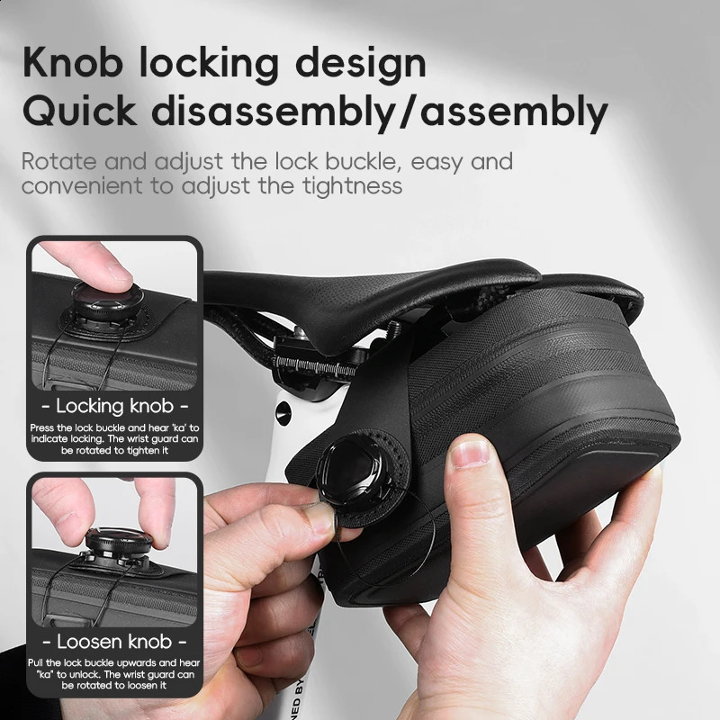 ESLNF Rainproof Cycling Bag Portable Mountain Bike Saddle Quick Release Buckle Road Bicycle 250912