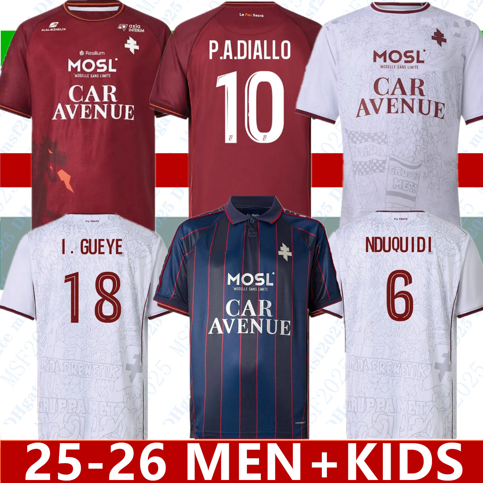 2025 2026 Metz Football Jersey FC JALLOW MIKAUTADZE JOSEPH MAZIZ UDOL YADE DANLEY SABALY BOULAYA VAGNER NIANE AWAY Soccer Shirts