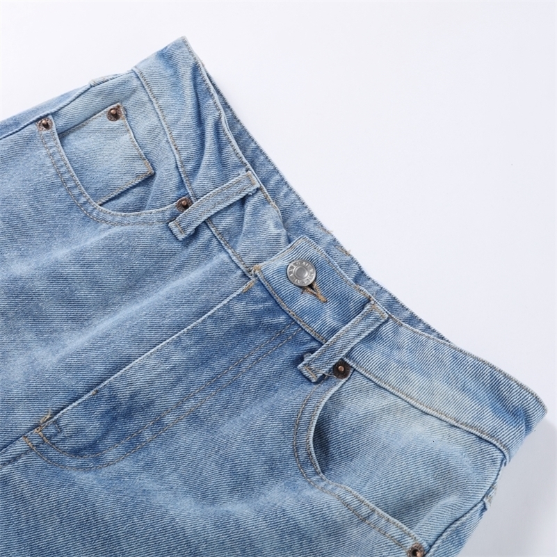 Chic Womens Side Patchwork Denim Jeans Pant High Waist Wide Leg Baggy Pants For Woman 2025 Casual Daily Streetwear Trousers Z260313