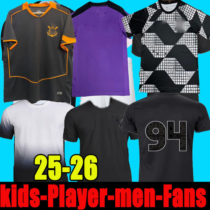 Corinthian fans player 25 26 Soccer Jersey 2025 2026 GIL R.AUGUSTO YURI ALBERTO Football Shirt Mens PAULINHO GUSTAVO FAGNER Uniform Kids kit women Jerseys Corinthias