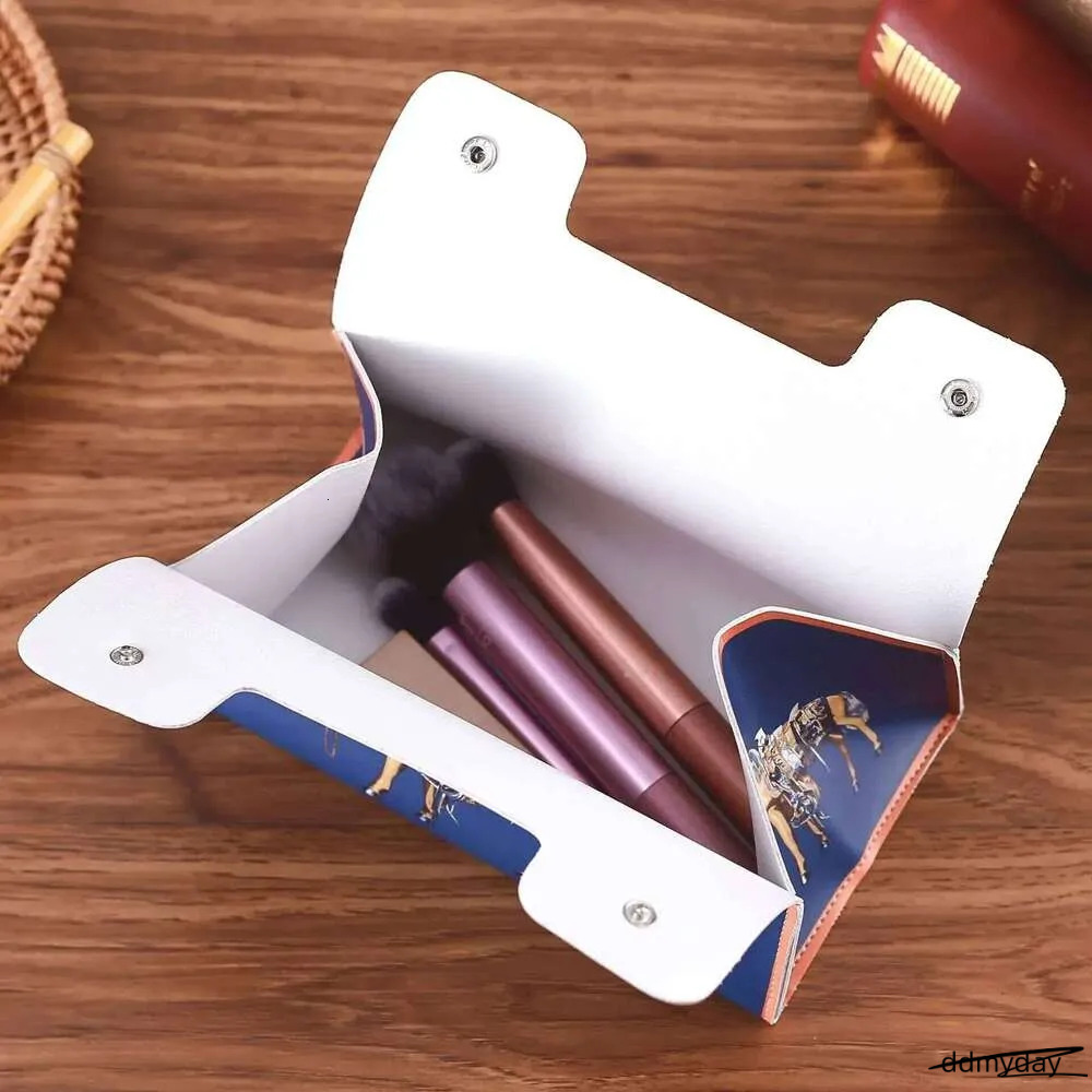 Retro Furniture Tissue Box PU Napkin Holder Desktop Bedroom Coffee Table Paper Drawer Leather Car Universal Organizer ddmyDay