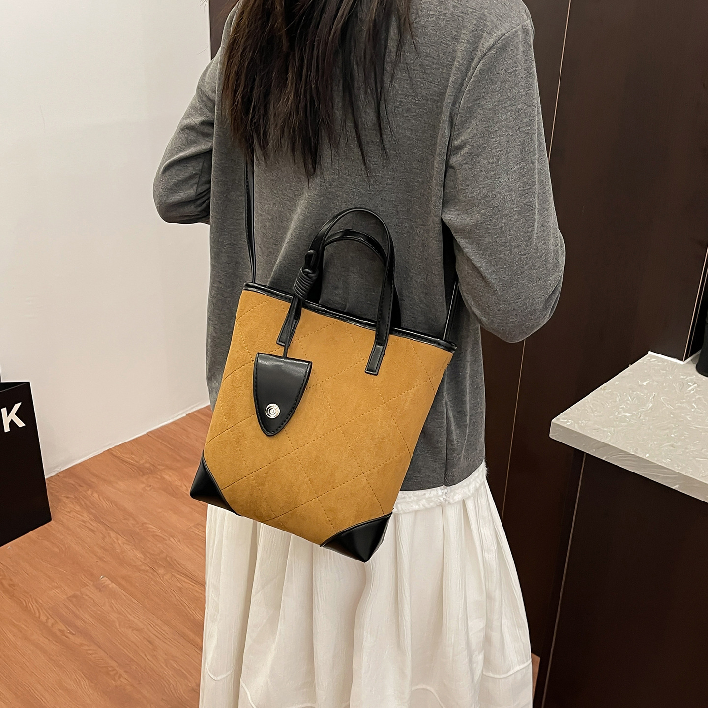 Matte matte leather women s handbag new fashion quilted women s shoulder bag autumn new designer bag women s crossbody bag