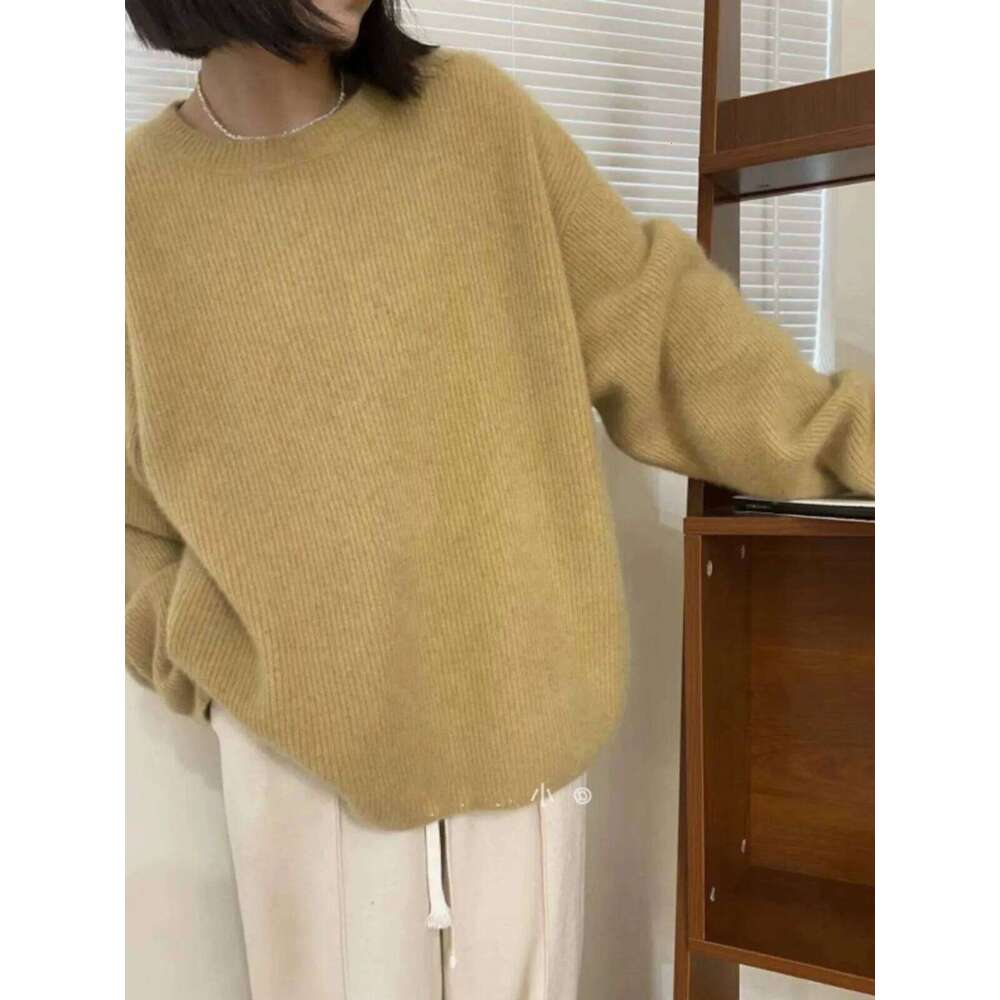 100% pure cashmere female European goods autumn and winter high-end loose sweater high-grade sense