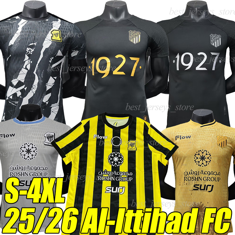4XL 25/26 BENZEMA KANTE Al Ittihad FC club Soccer Jerseys 2025 2026 3rd fans player version Hamdallah Romarinho Camara Wine Costa men kids Kits Football Shirt