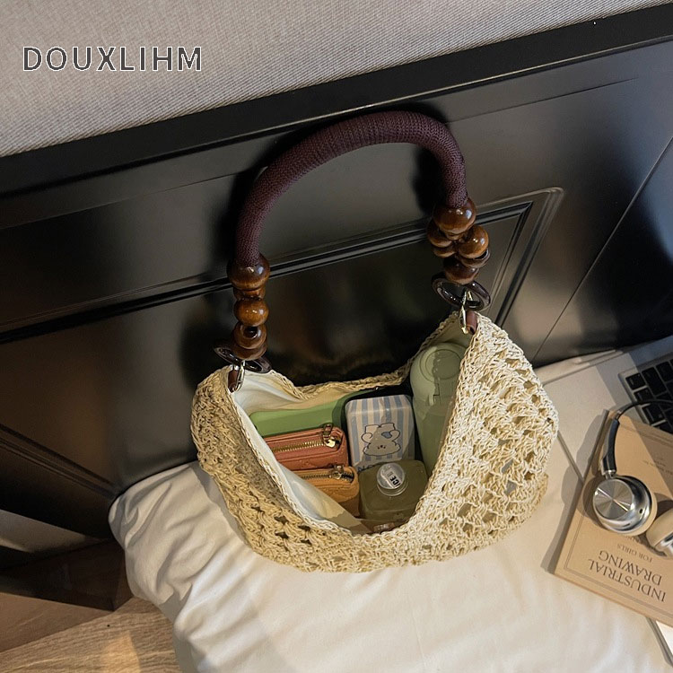 douxlihm Free shipping designer Bag Super fire ins lazy style woven bag straw woven bag high capacity women bag Bohemian style fake wind beach bag