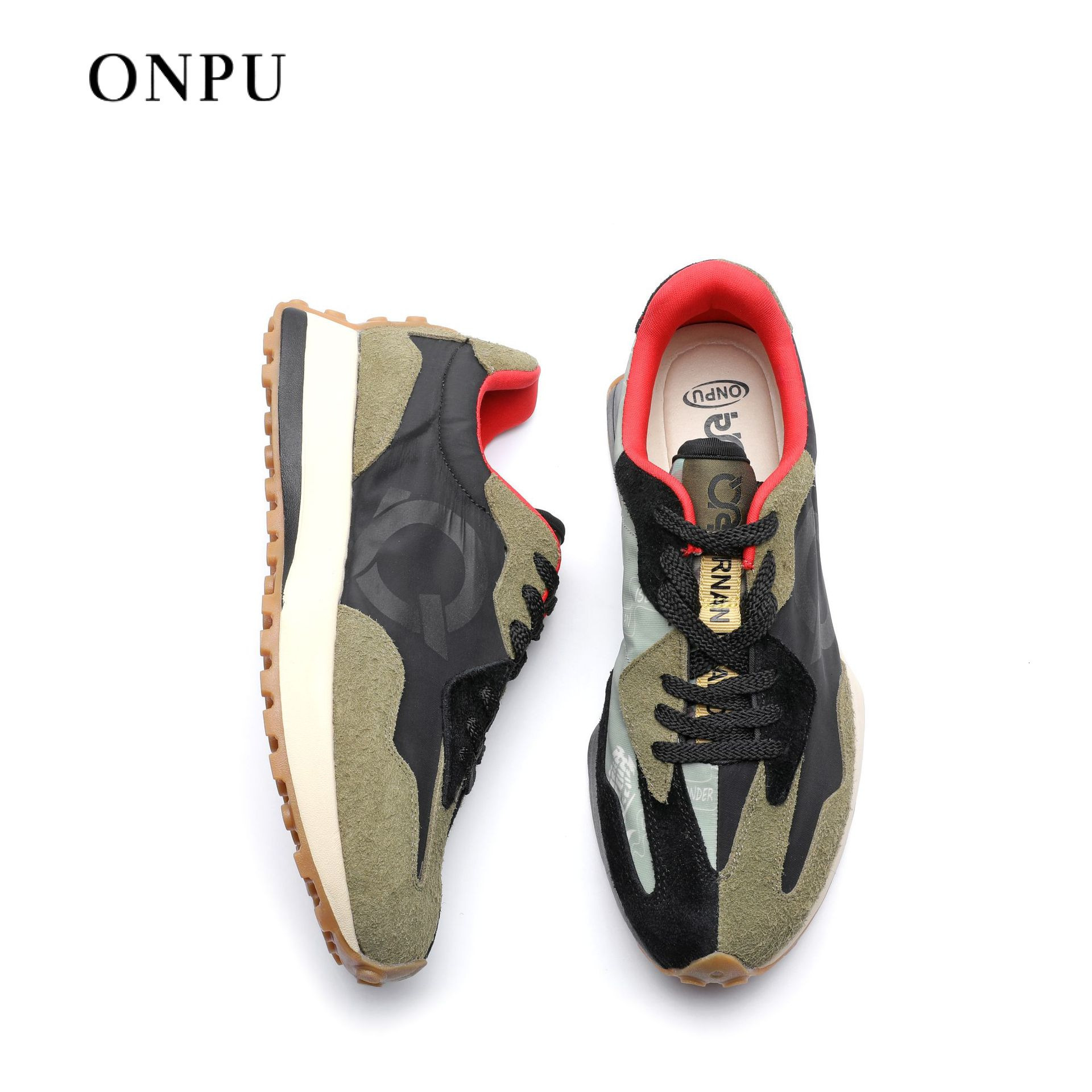 ONPU Classic Color Luxury Block Forrest Gump Shoes Summer Breathable Cool Genuine Leather Soft Sole Designer Sneakers Comfortable Fashion Versatile Tr