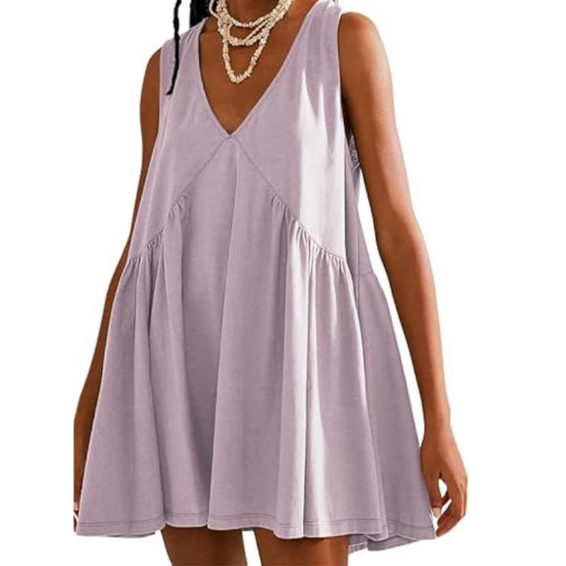 Women's Clothing Dresses Women's Fashion Shein V-neck Sleeveless Ruched Tank Pocket Dress for women