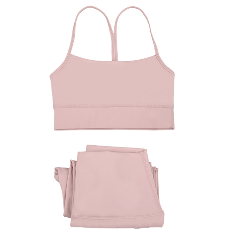 Women's yoga solid color sports bra shock-absorbing Y vest high waisted leggings set jogging fitness sportswear gym leggings underwear