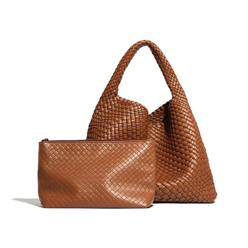 2025 New Handmade Woven For Women, Fashion Leisure, Handheld Shoulder Bag, Korean Edition, Large Capacity Mother And Child Underarm Bag