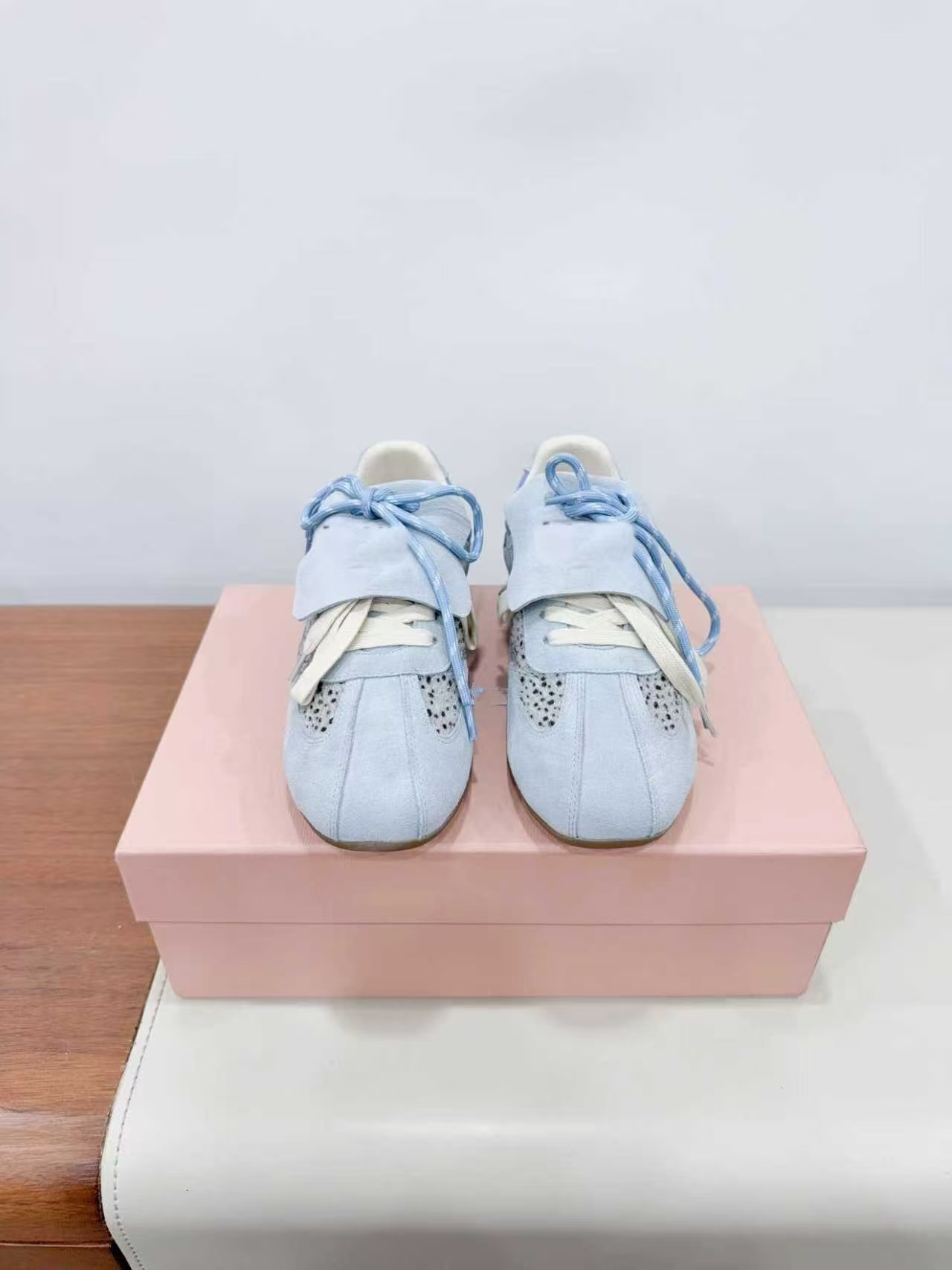 Leopard Accent Suede Lace Up Sneakers