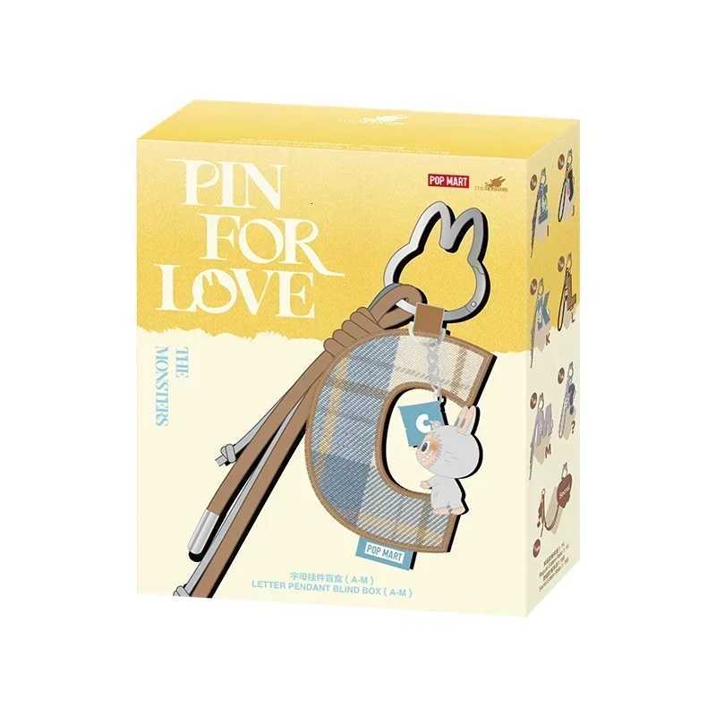 Labubu THE MONSTERS PIN FOR LOVE Series Letter Pendant Blind Box Toys Anime Action Figure Surprise Mystery Box Ornament Z250913