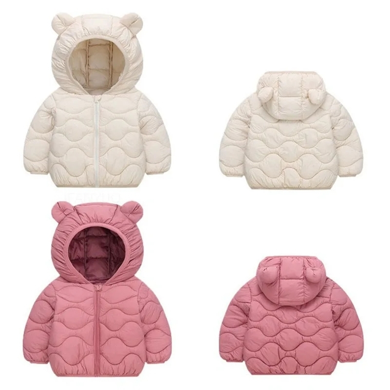 Autumn Winter Fashion Children Clothings Jackets Boys Girls Kids Lightweight Down Cotton Coats Baby Simple Solid Outerwear 250912