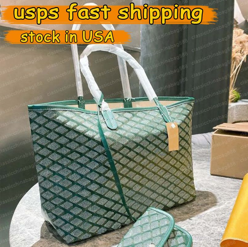 Designer bag Tote bag Women's classic handbag leather shoulder Toiletry bag Large capacity double-sided green grid double letter shopping bag with mini wallet 666