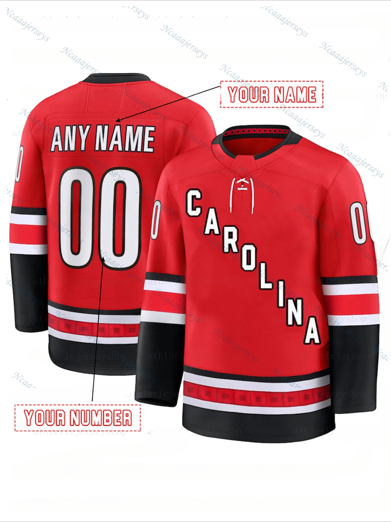 Custom 2025-26 Hockey Jersey Sebastian Aho Andrei Svechnikov Jaccob Slavin Seth Jarvis Brent Burns Mens Womens Youth