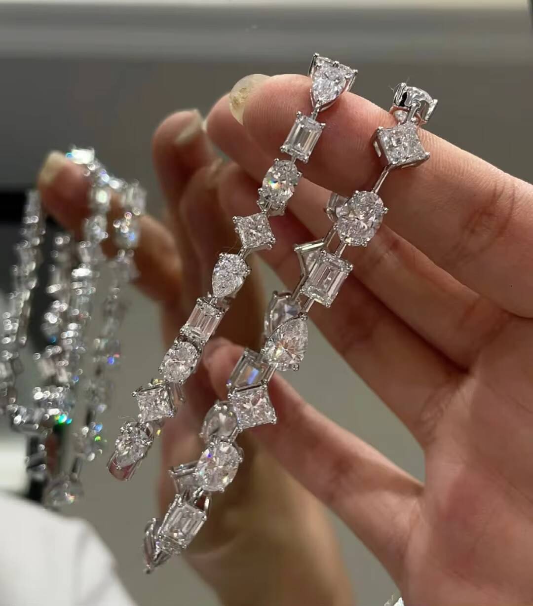 14K White Gold Tennis Bracelet with Lab Grown Multi Cut Diamond Luxury VVSQuality VVSEF IGI Certified Perfect Gift for Women