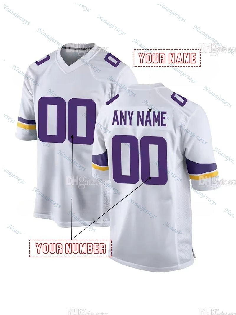 Factory Outlet Custom Football Jersey Jefferson McCarthy Moss Addison Hockenson Smith Men Women Youth Embroidered Design Polyester