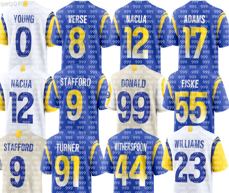nfl Ram Jersey Kurt Warner Eric Dickerson Marshall Faulk Matthew Stafford Puka Nacua Davante Adams Jared Verse Byron Young Braden Fiske Kyren Williams Kamren Curl