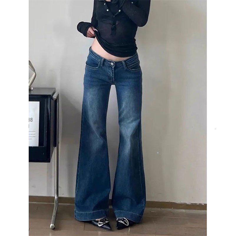 Lucyever Y2K Streetwear LowWaisted Jeans Women Korean Fashion Slimming Denim Flares Pants Spring Summer Sexy Wide Leg Trousers Z260313