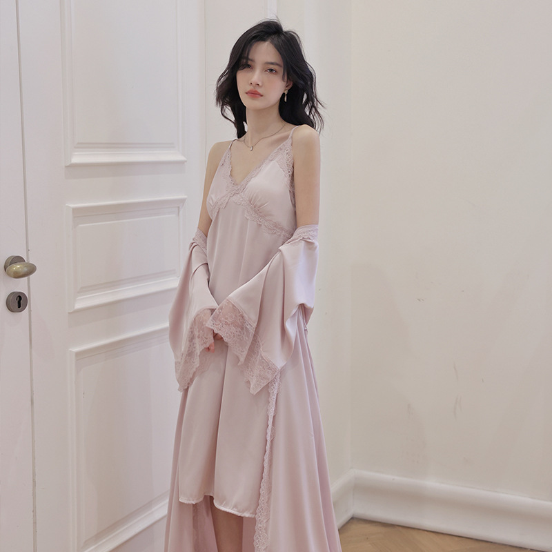 X208-Extra Soft Coral Colored Ladies' House Dressing Gown - Lush Fiber, Fluffy Texture Perfect For Loungewear
