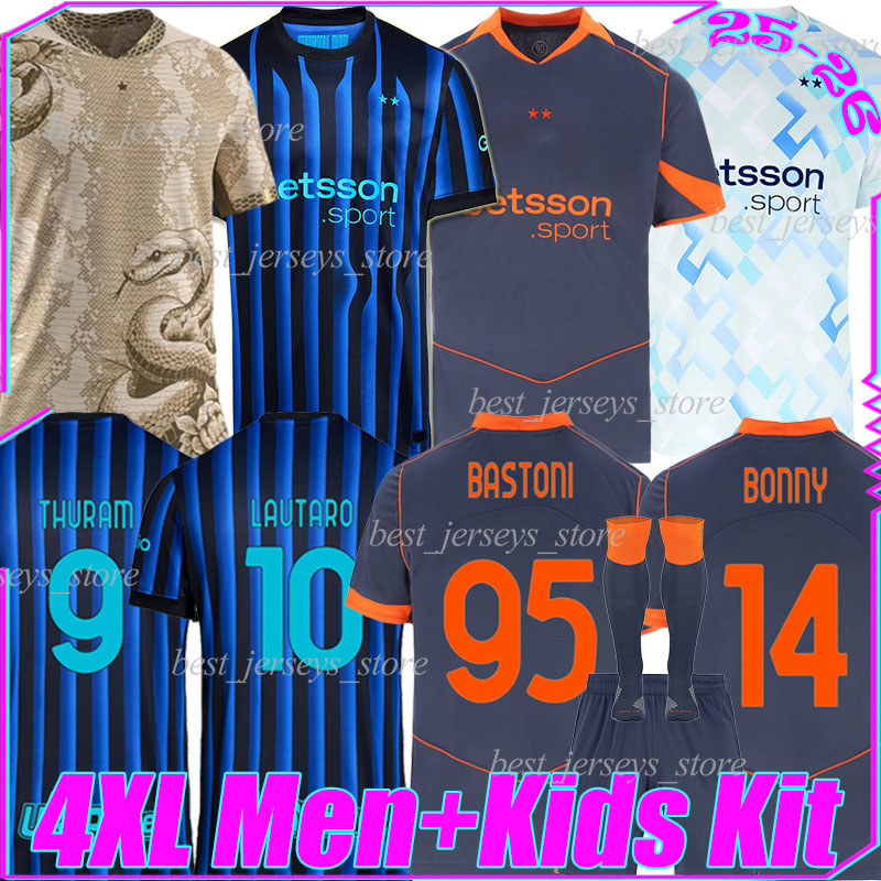 4XL 2025/26 THURAM Soccer Jerseys LAUTARO BONNY CALHANOGLU Inter BASTONI DUMFRIES Milanes BARELLA FRATTESI LUIS HENRIQUE men kids kit socks set Milanfootball shirt