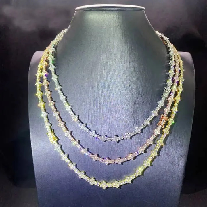 Pass Diamond Tester High Quality Vvs Moissanite Iced Out 925 Sterling Silver Lab Diamond Cross Bracelet